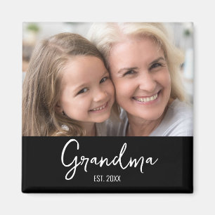Oma Gegründet Jahr Typografie Foto Magnet