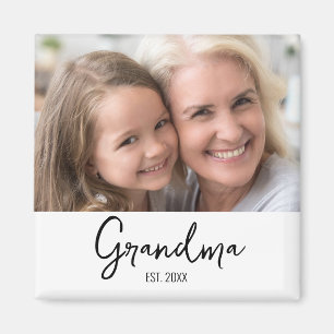 Oma Gegründet Jahr Typografie Foto Magnet