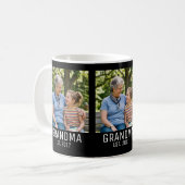 Oma gegründet Script Schwarz 3 Foto Kaffeetasse (Vorderseite Links)