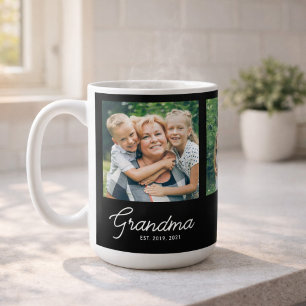 Oma gegründet Skript Schwarz 3 Foto Kaffeetasse