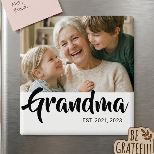 Oma gegründetes Fotogeschenk Magnet