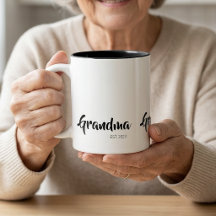 Oma gegründetes Schwarz-Weiß-Schrift-Geschenk