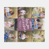 Oma-Geschenk 8 Foto Enkelkind ganz einfach lila Fleecedecke (Vorderseite (Horizontal))