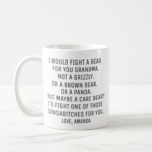 Oma Geschenk, lustiges Oma Custom Geschenk, Oma Kaffeetasse (Links)
