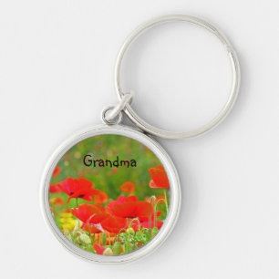 Oma-Geschenke Schlüsselanhängers Rote Mohn Blume Schlüsselanhänger