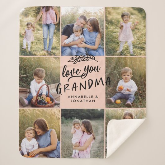 Oma gift 8 Foto Enkel einfache Typografie Sherpadecke (Vorderseite)