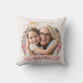Oma Gift Foto Pink Girly Mother Day Kissen