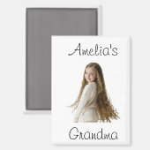 Oma Gift - Foto und Name eines Großkindes - Magnet (Vorderseite/Rückseite)