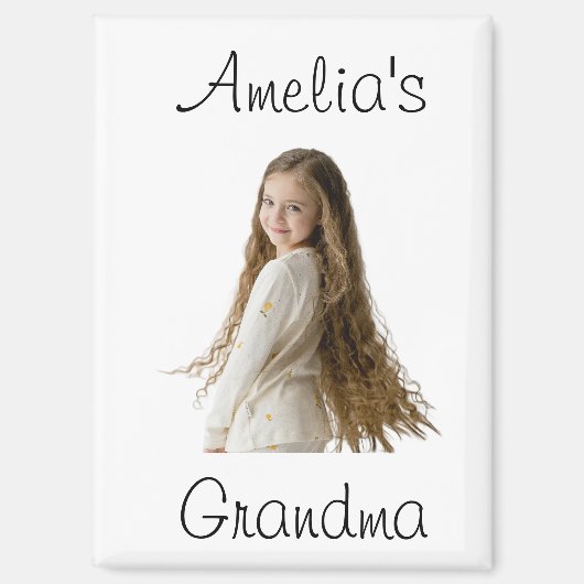 Oma Gift - Foto und Name eines Großkindes - Magnet (Vorderseite)