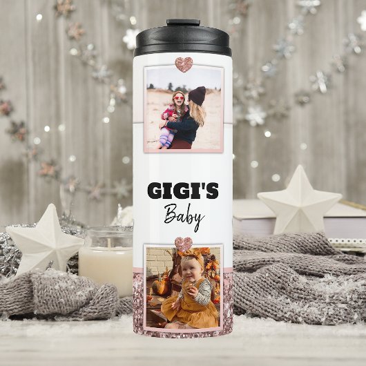 Oma Gift Gigi Foto Rose Gold Personalisiert Thermosbecher