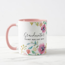 Oma Gift - Hübsch Pflaumenrosa Blume Persönlich Tasse