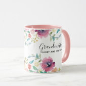 Oma Gift - Hübsch Pflaumenrosa Blume Persönlich Tasse (VorderseiteRechts)