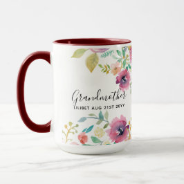 Oma Gift - Hübsch Pflaumenrosa Blume Persönlich Tasse