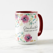 Oma Gift - Hübsch Pflaumenrosa Blume Persönlich Tasse (VorderseiteRechts)