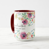 Oma Gift - Hübsch Pflaumenrosa Blume Persönlich Tasse (Vorderseite Links)