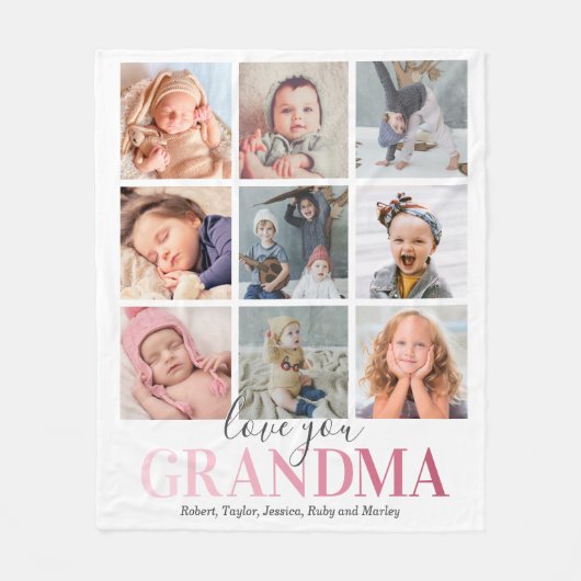 Oma Gift | Liebe Sie FotoCollage Fleecedecke (Vorderseite)