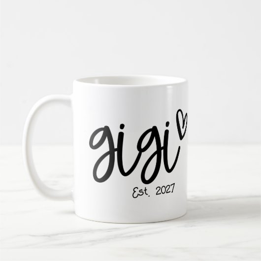 Oma GiGi seit 2027, erste Großmutter Kaffeetasse (Links)