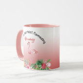 Oma Glamingo Flamingo Pink Tropischer Name Foto Tasse (Vorderseite Links)