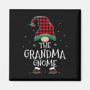 Oma Gnome Xmas Familie passt Karierte Weihnachten Magnet