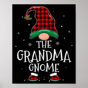 Oma Gnome Xmas Familie passt Karierte Weihnachten Poster