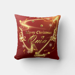 Oma Golden Christmas Text  Kissen