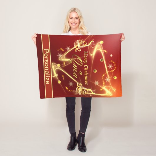 oma goldener Weihnachtstext Fleecedecke (Beispiel)