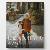 Oma & Grandchild Script Name Foto Keepake Fotoplatte (Vorderseite)