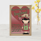 Oma Grandeleltern Day Card - Little Apple Lady Karte (Gelbe Blume)