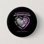 Oma Grandpa Geschenk Lila Enkeltochter Epilepsie Button (Vorderseite)