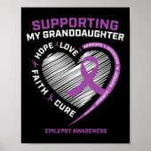 Oma Grandpa Geschenk Lila Enkeltochter Epilepsie Poster (Vorne)
