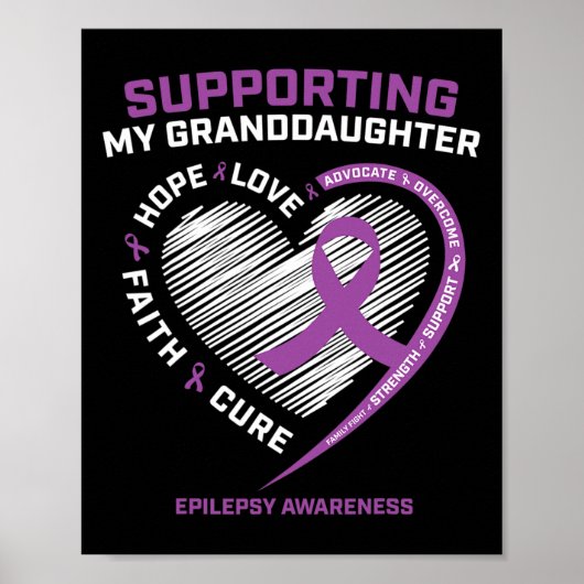 Oma Grandpa Geschenk Lila Enkeltochter Epilepsie Poster (Vorne)