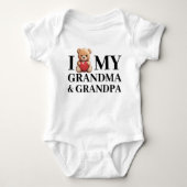Oma Grandpa Teddy Bear Liebe Baby Strampler (Vorderseite)