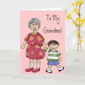 Oma & Grandson (Großeltern) Karte (Gelbe Blume)