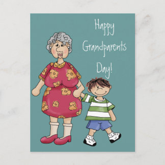 Oma & Grandson (Großeltern) Postkarte