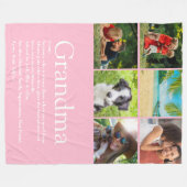 Oma Granny Definition Foto Collage Rosa Fleecedecke (Vorderseite (Horizontal))