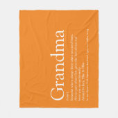 Oma Granny Definition Orange Modern Fun Fleecedecke (Vorderseite)