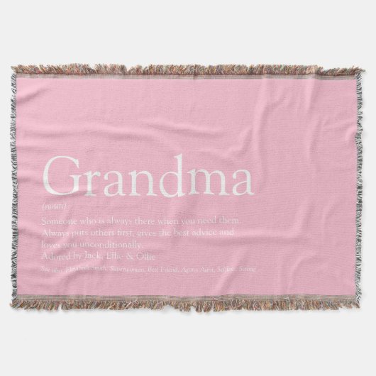 Oma Granny Definition Rosa Moderner Spaß Decke (Vorderseite)
