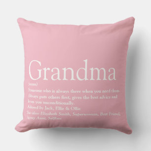 Oma Granny Definition Sprichwort Rosa Groß Kissen