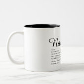 Oma, Granny, Nana Definition Script Zweifarbige Tasse (Links)