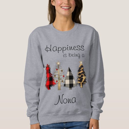 Oma/Granny/Nona/Mimi Weihnachtsbaum Sweatshirt (Vorderseite)