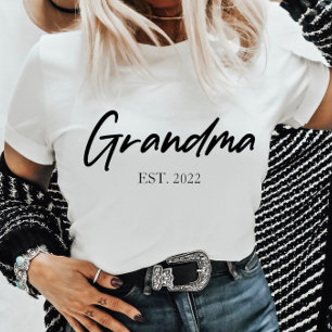 Oma Großmutter Custom Est Year Minimal einfach T-Shirt