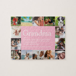 Oma, Großmutter, Definition 14 Foto Rosa Puzzle