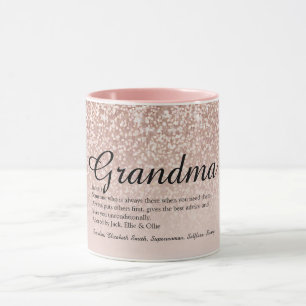 Oma Großmutter Definition Roségold Glitter Tasse
