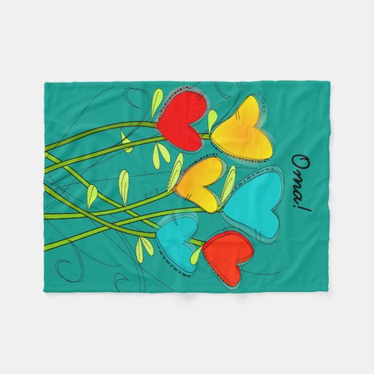 Oma Großmutter-Fleece-Decken-aquamarines Blau Fleecedecke (Vorderseite (Horizontal))