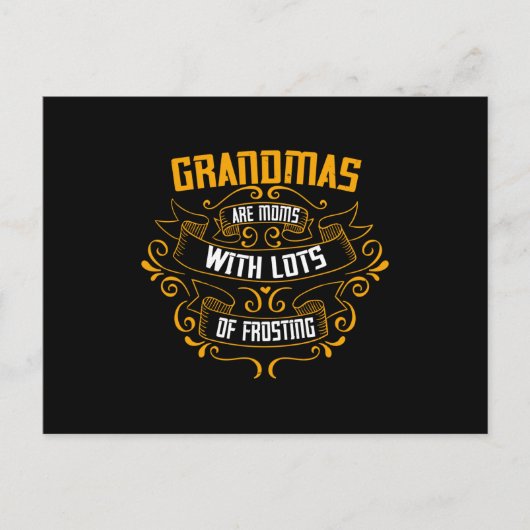 Oma - Großmutter mit Zuckerguss Postkarte (Vorderseite)