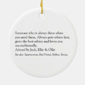 Oma Großmutter Schwarz und Weiß Spaß Keramik Ornament (Hinten)