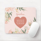 Oma Großmutter Zitat Aquarellfarbe Rosa Blüte Mousepad (Mit Mouse)