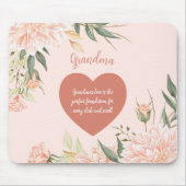 Oma Großmutter Zitat Aquarellfarbe Rosa Blüte Mousepad (Vorne)