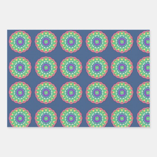 Oma-Häkelmuster Geschenkpapier Set (Vorderseite 2)