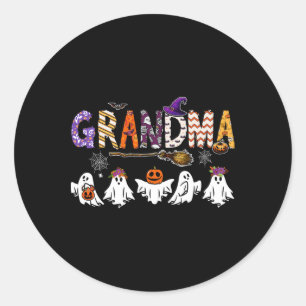 Oma Halloween Boom Horror Kostüm Funny P Runder Aufkleber